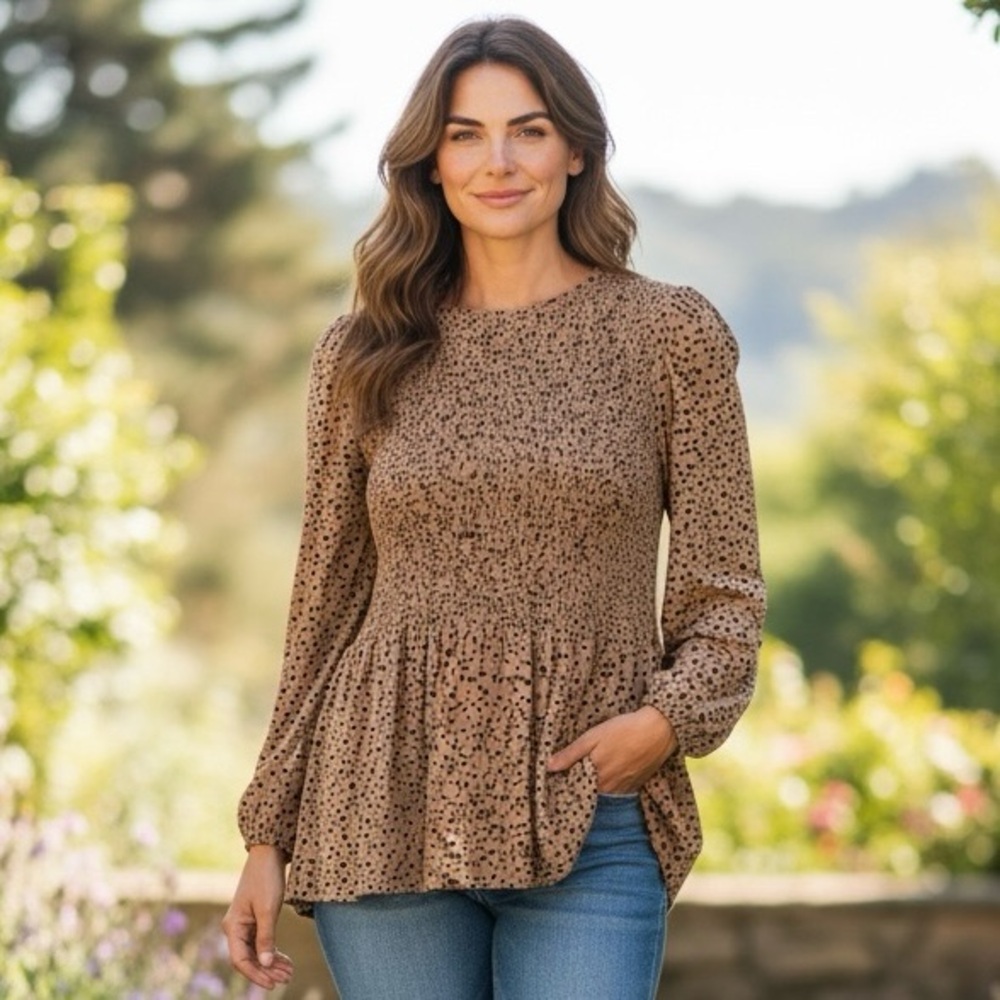 Matilda Jane Tan Patterned Blouse